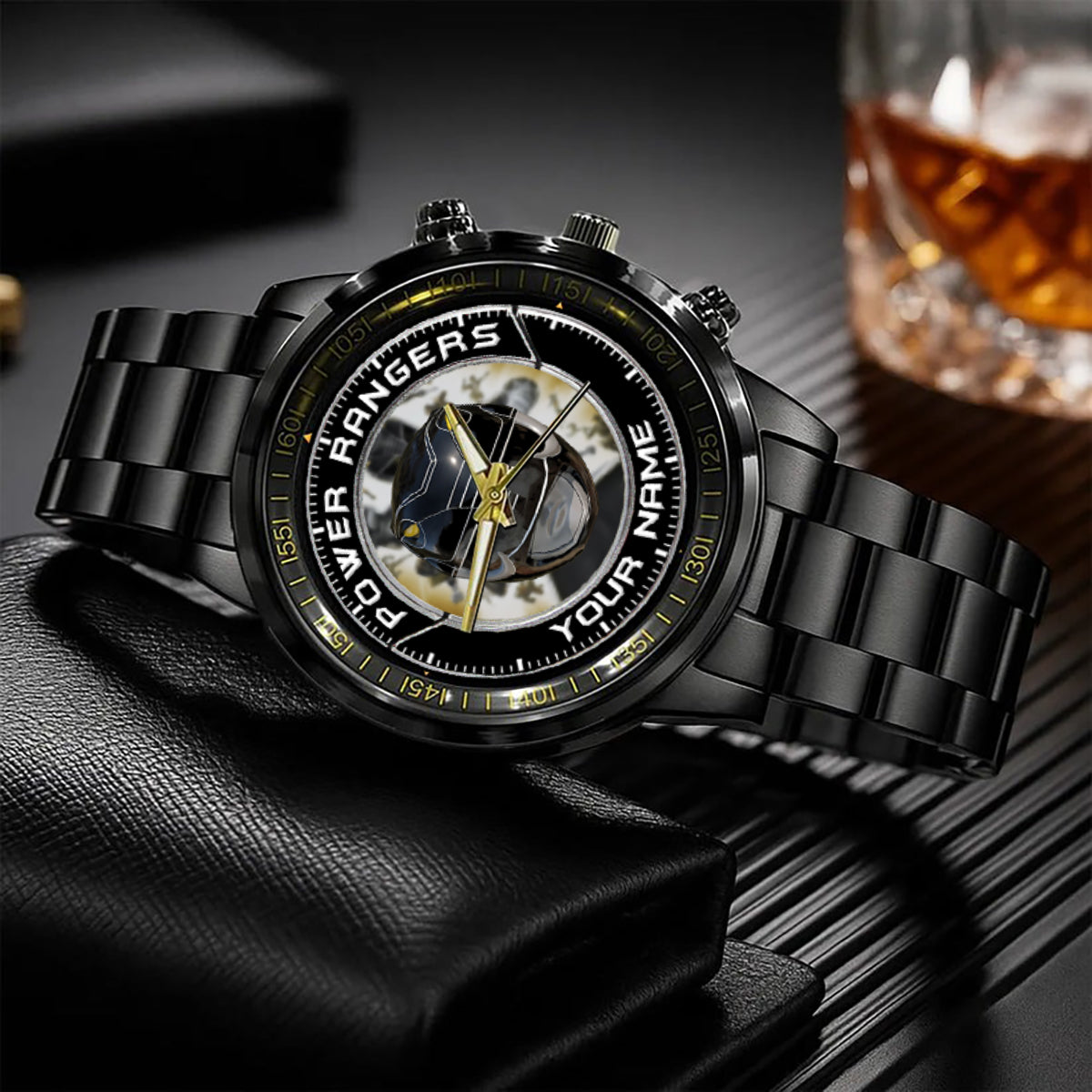 Mighty Morphin Power Rangers Black Ranger Helmet Custom Name Watch
