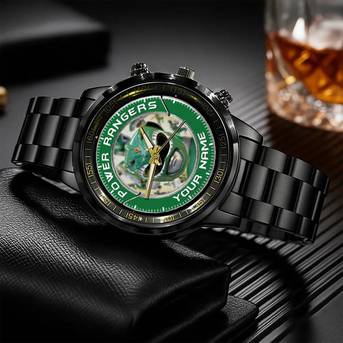 Mighty Morphin Power Rangers Green Ranger Helmet Custom Name Watch