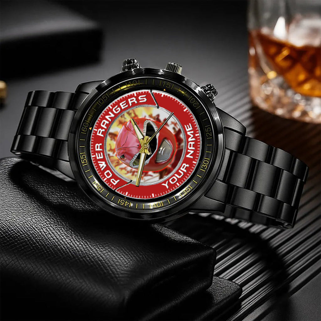 Mighty Morphin Power Rangers Red Ranger Helmet Custom Name Watch