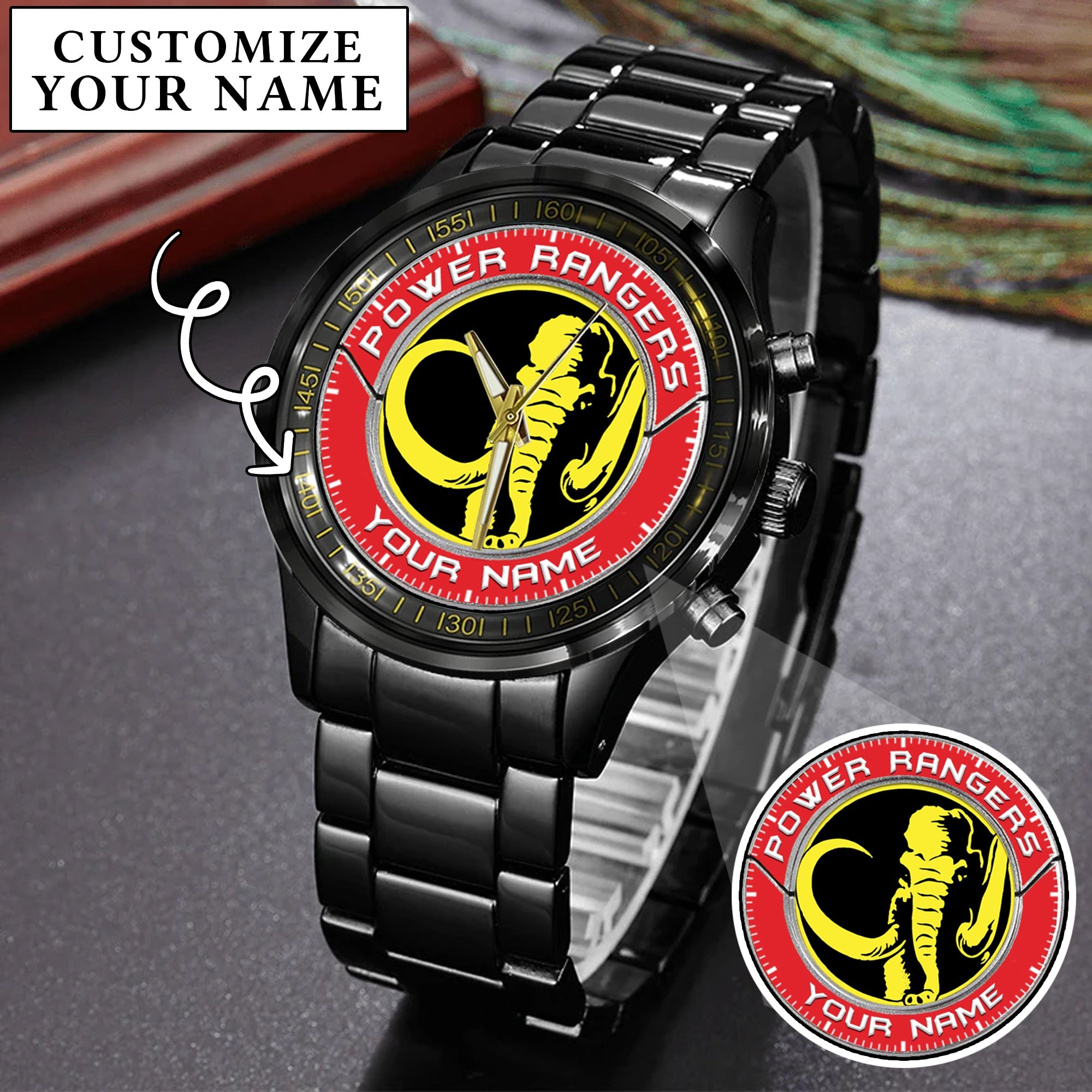 Mighty Morphin Power Rangers Mastodon Custom Name Watch