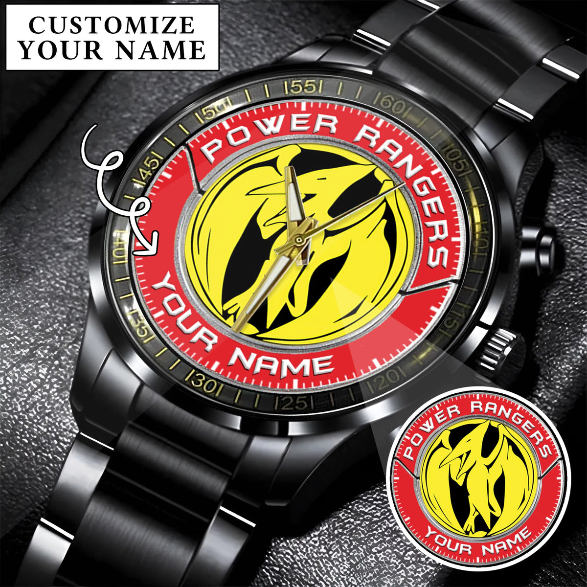 Power Ranger Smart Watch Mighty Morphin Power Rangers Pterodactyl Custom Name Watch – Frenoco