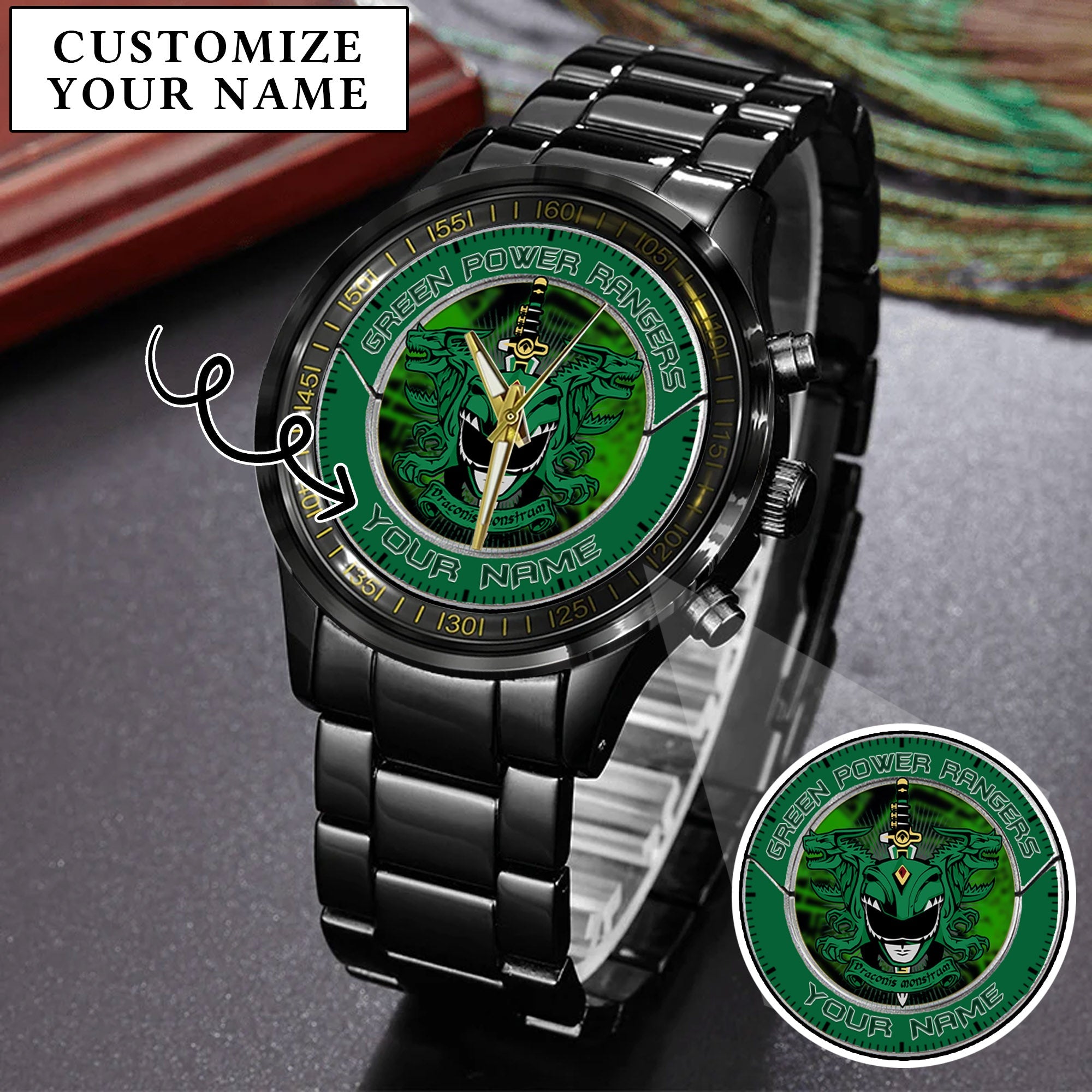 Mighty Morphin Power Rangers Dragonzord Custom Name Watch
