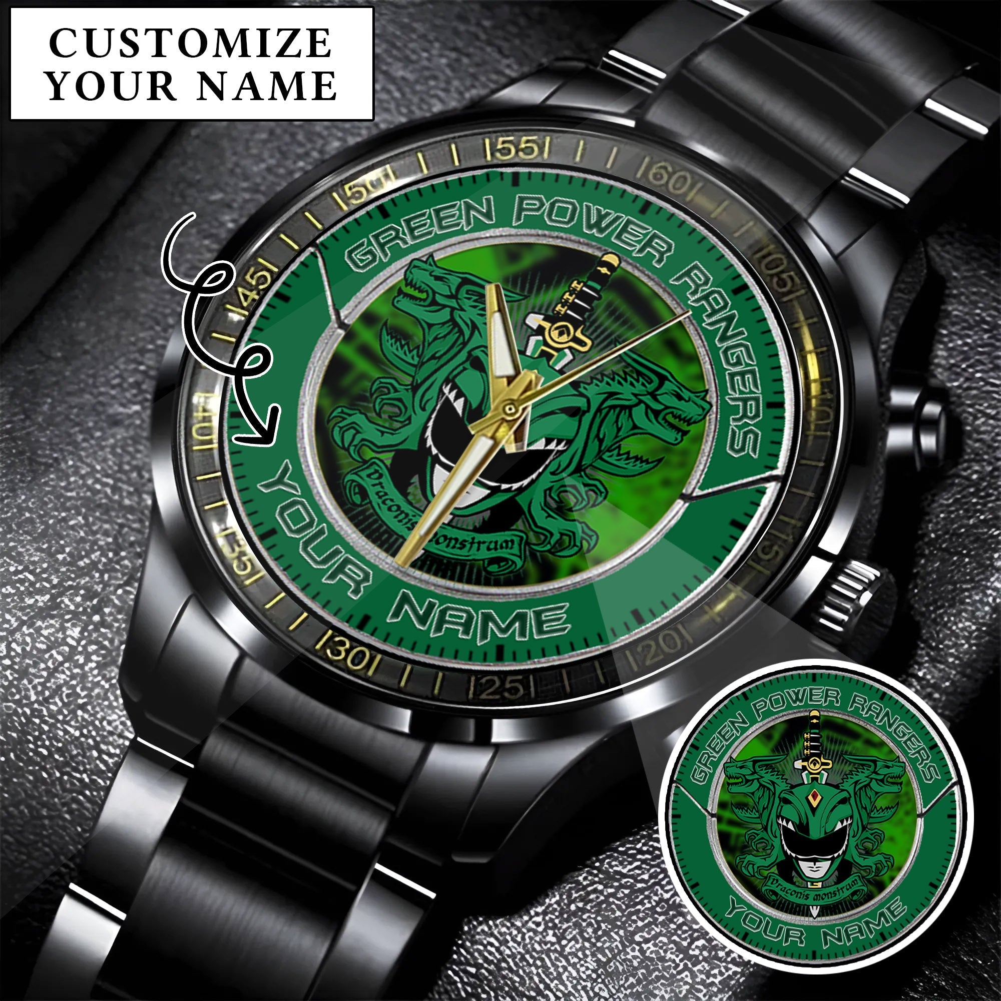 Mighty Morphin Power Rangers Dragonzord Custom Name Watch