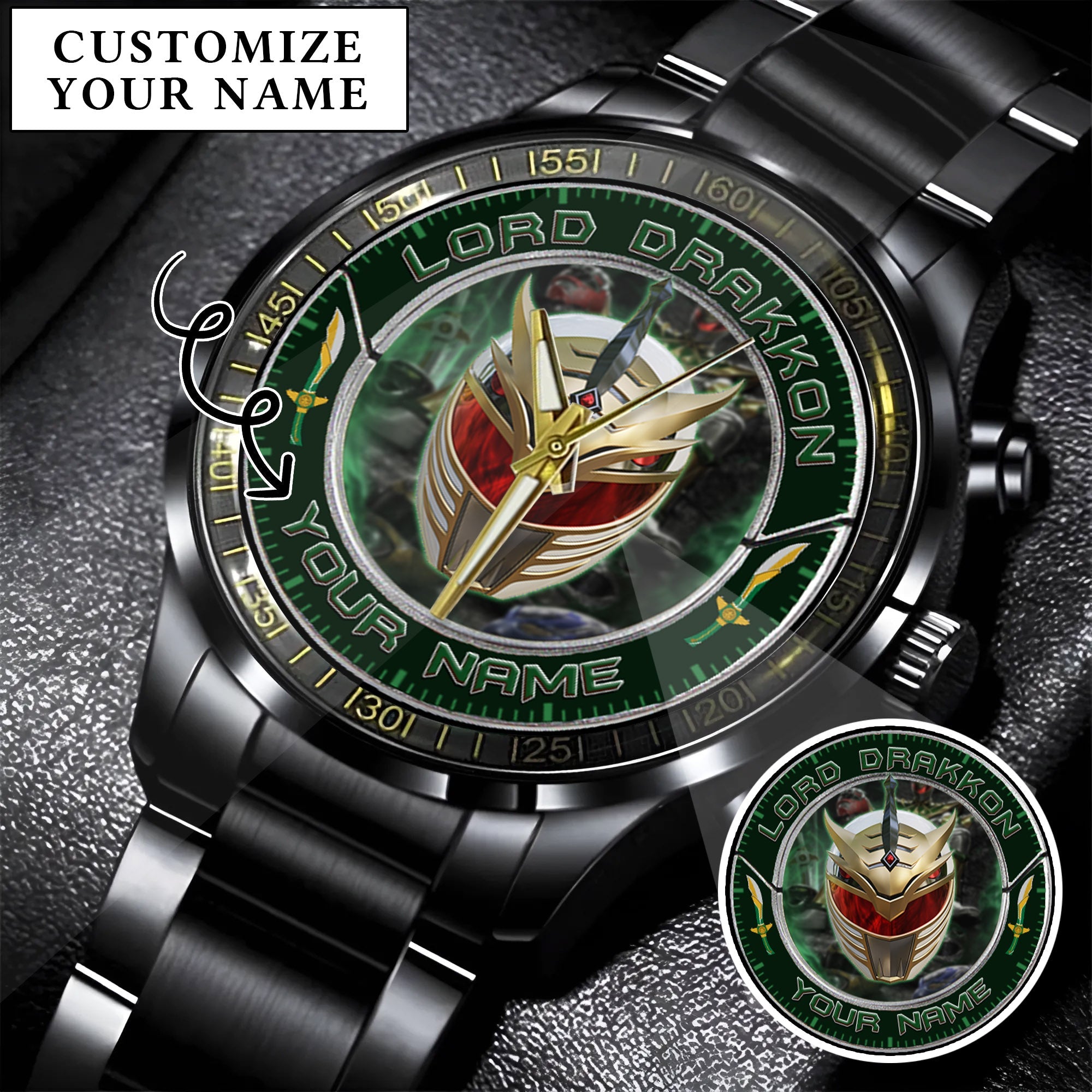 Power Rangers Lord Drakkon Helmet Custom Name Watch
