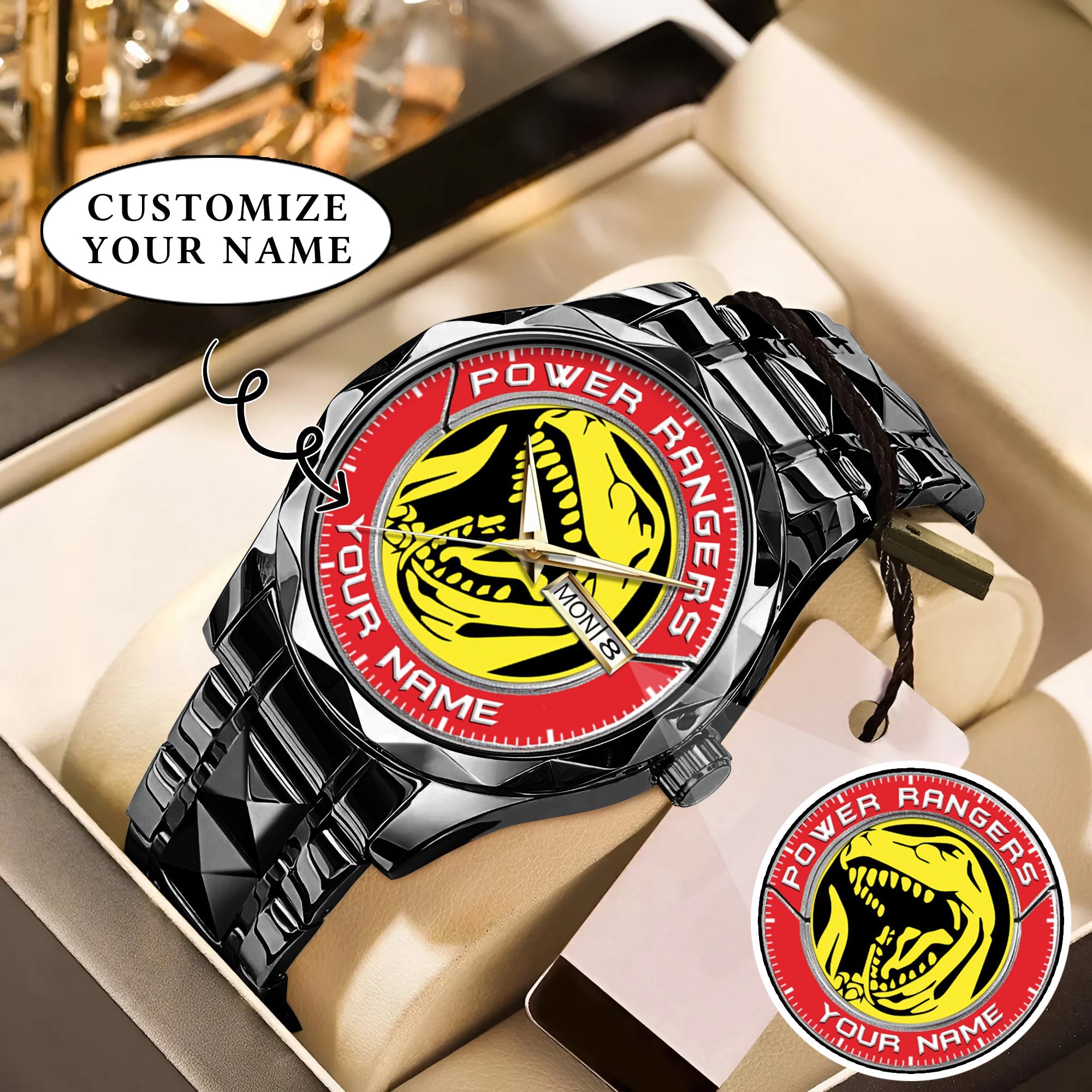 Mighty Morphin Power Rangers Tyrannosaurus Custom Name Watch