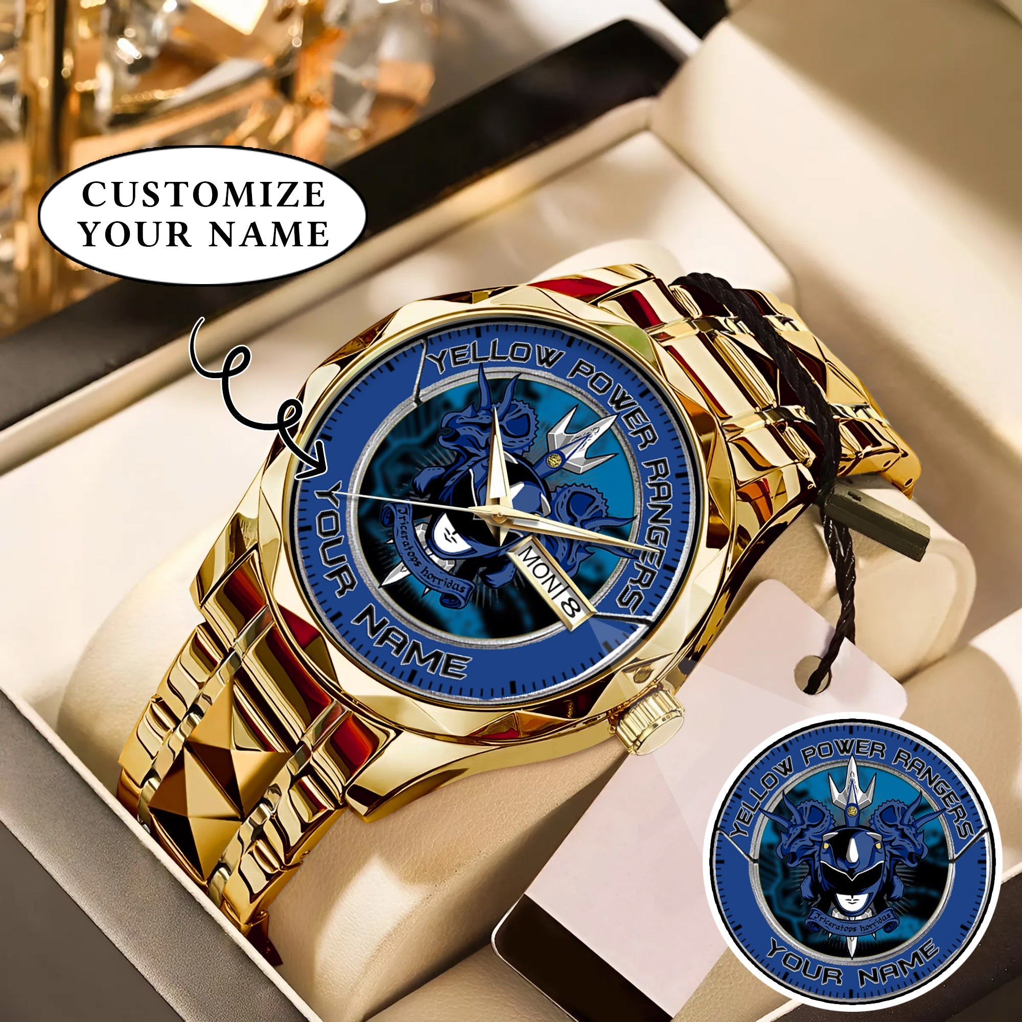 Mighty Morphin Power Rangers Triceratops Custom Name Watch