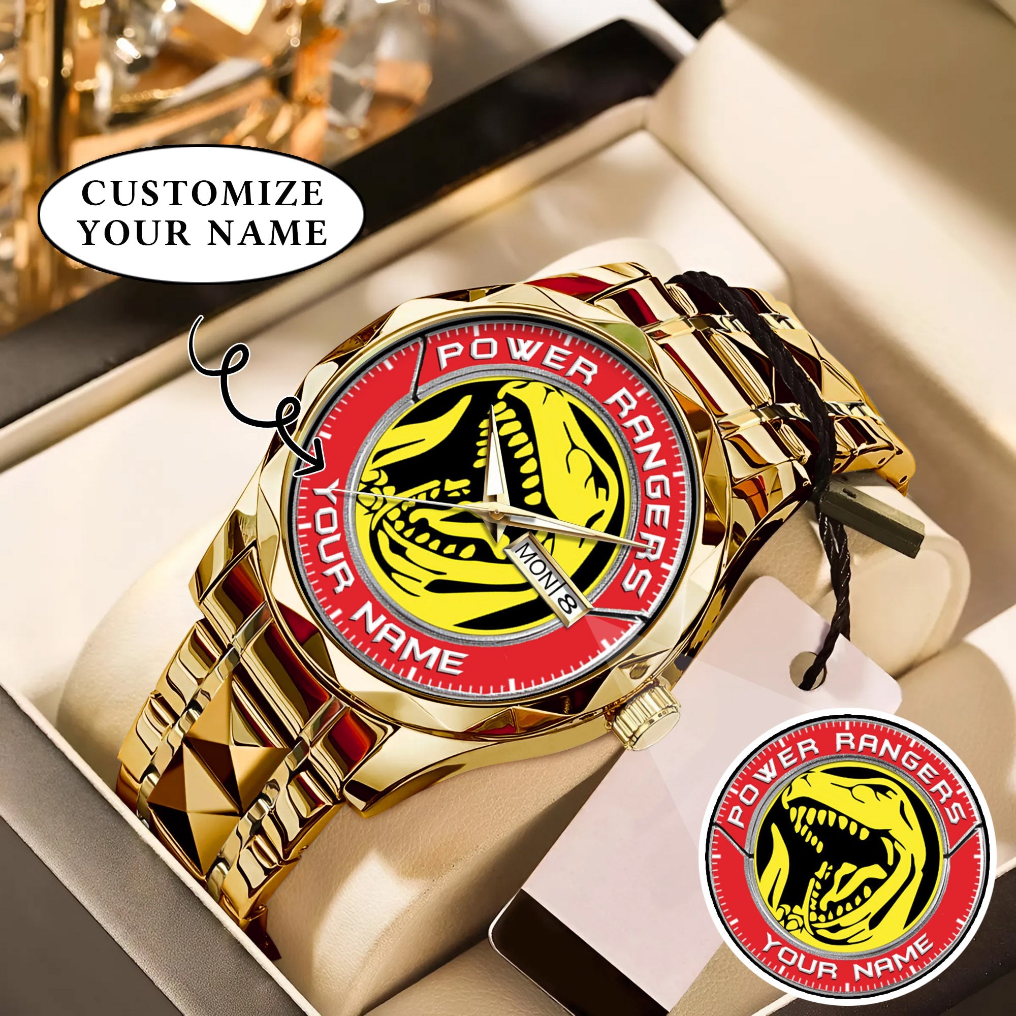 Mighty Morphin Power Rangers Tyrannosaurus Custom Name Watch