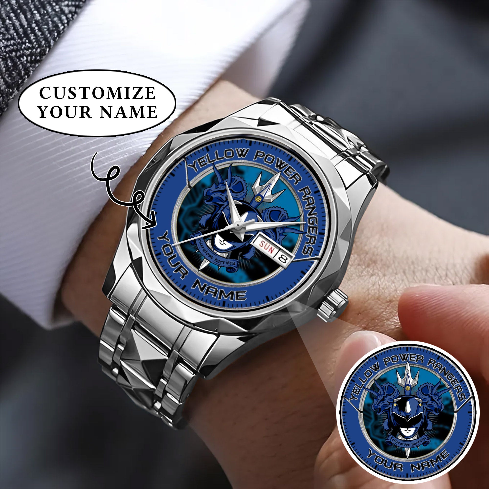 Mighty Morphin Power Rangers Triceratops Custom Name Watch