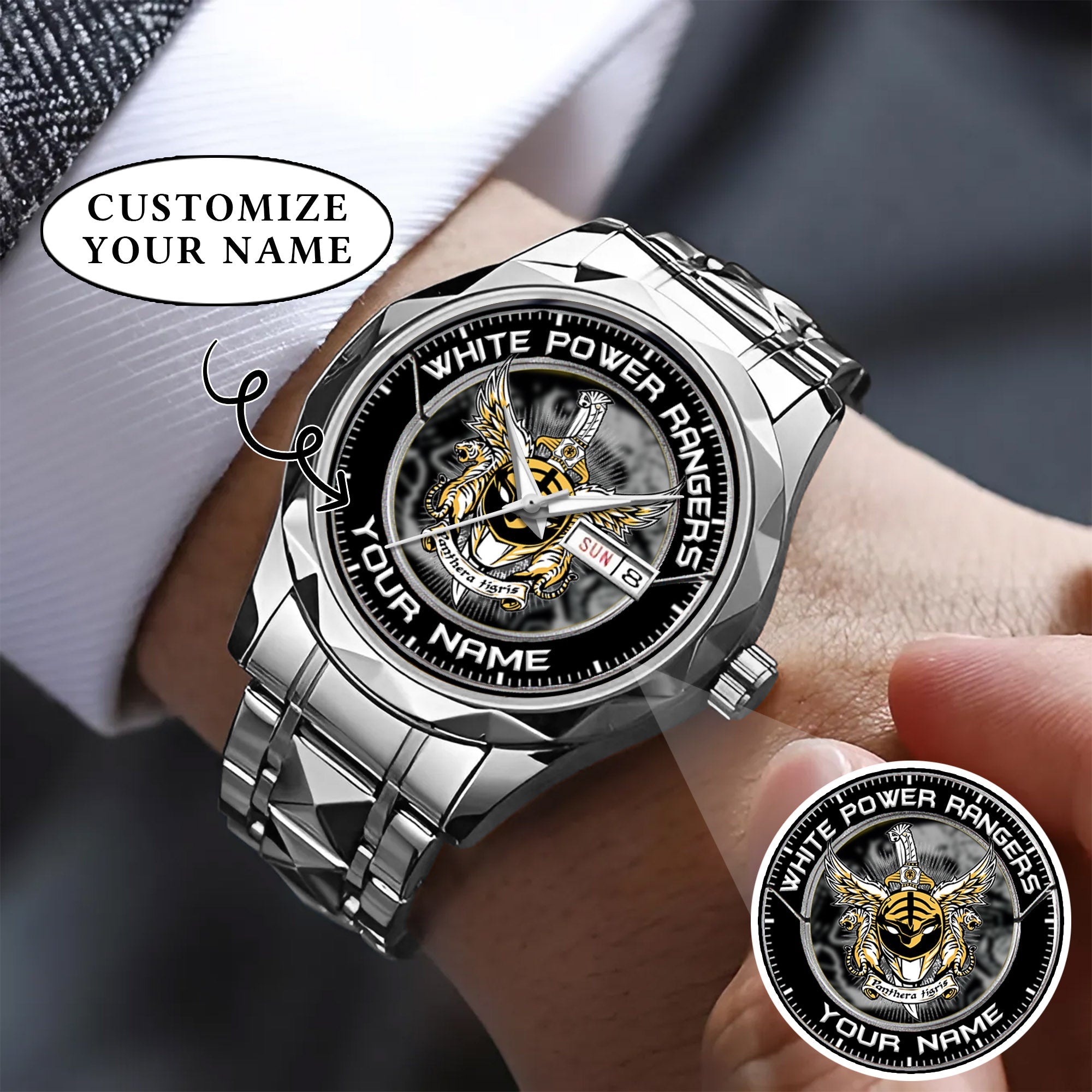 Mighty Morphin Power Rangers Tigerzord Custom Name Watch