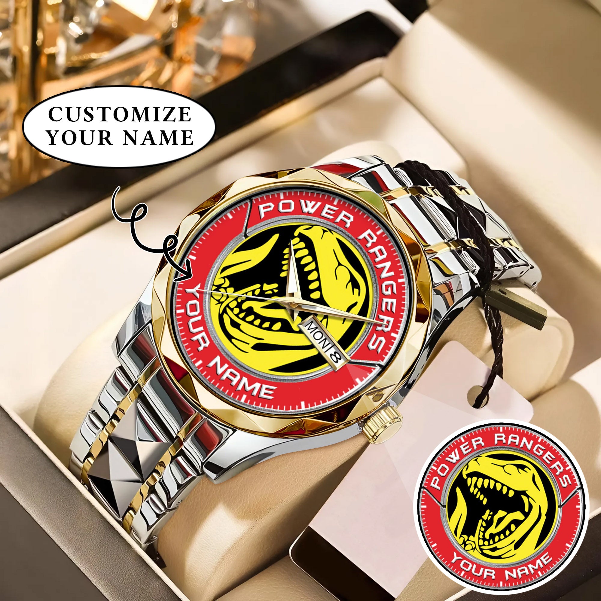 Mighty Morphin Power Rangers Tyrannosaurus Custom Name Watch