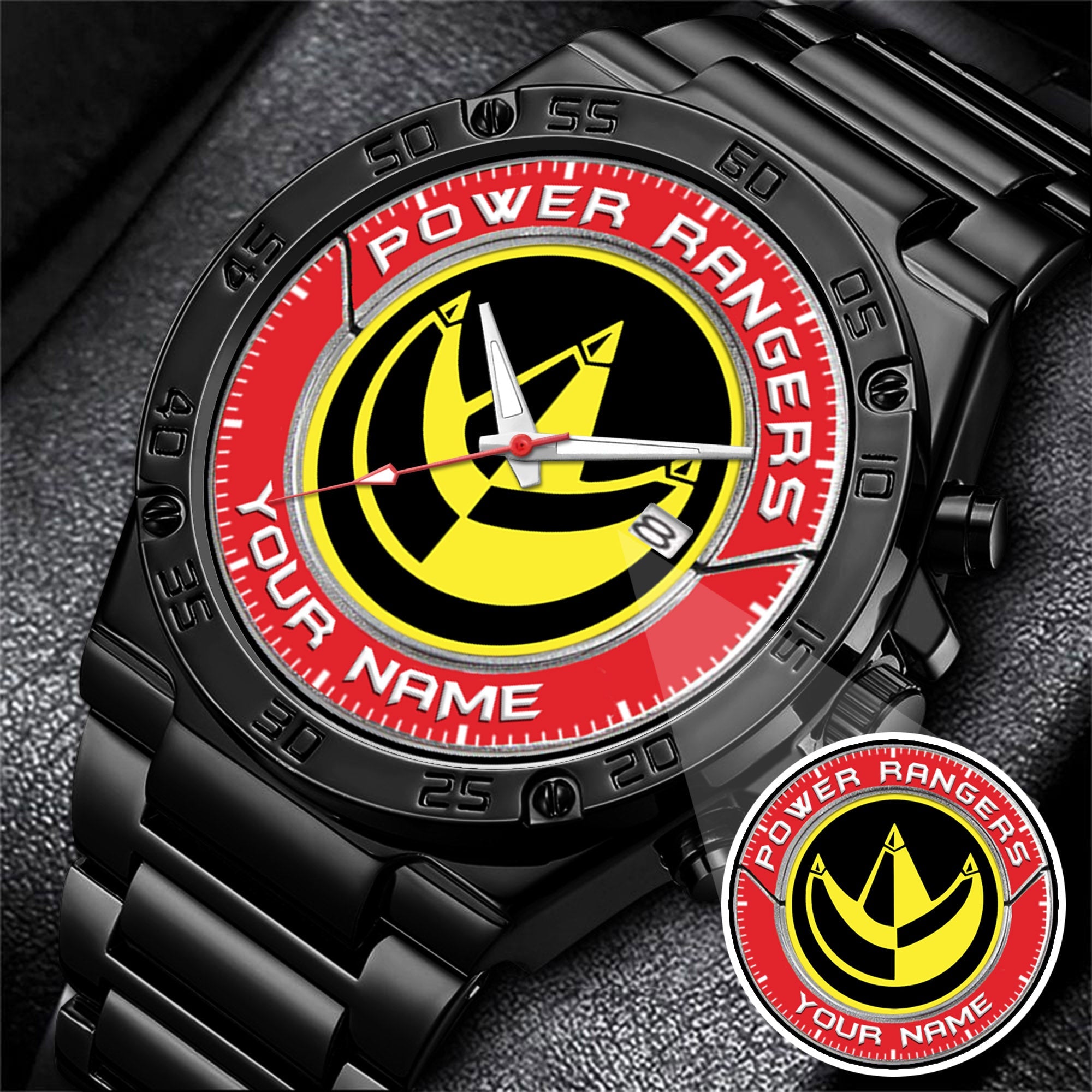 Mighty Morphin Power Rangers Dragon Zord Custom Name Watch