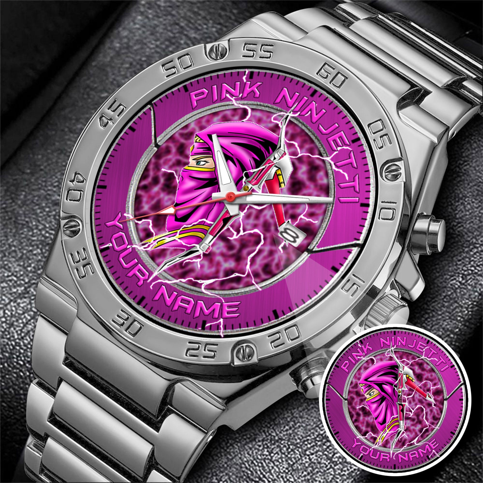 Power Rangers Pink Ninjetti Personalized Watch