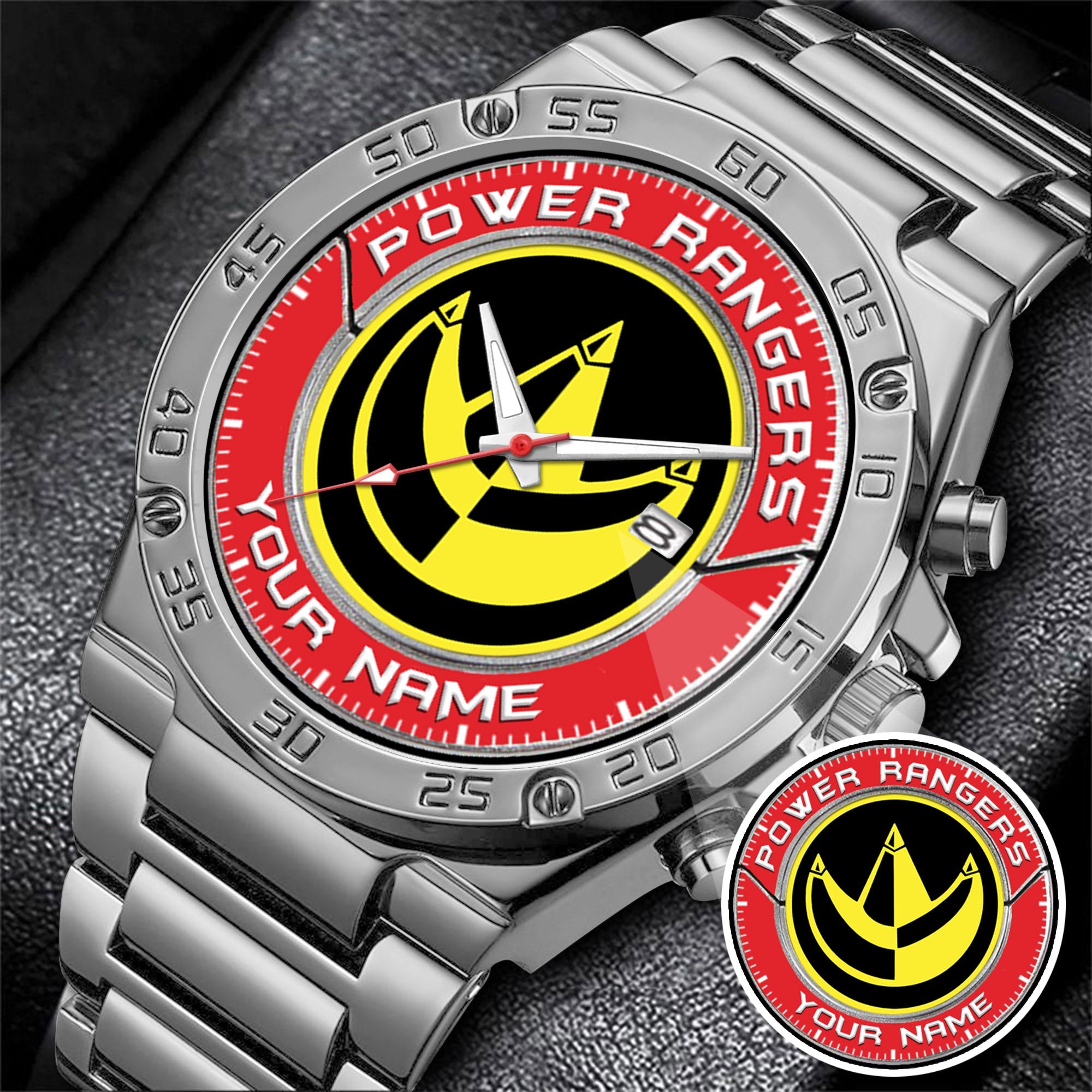 Mighty Morphin Power Rangers Dragon Zord Custom Name Watch