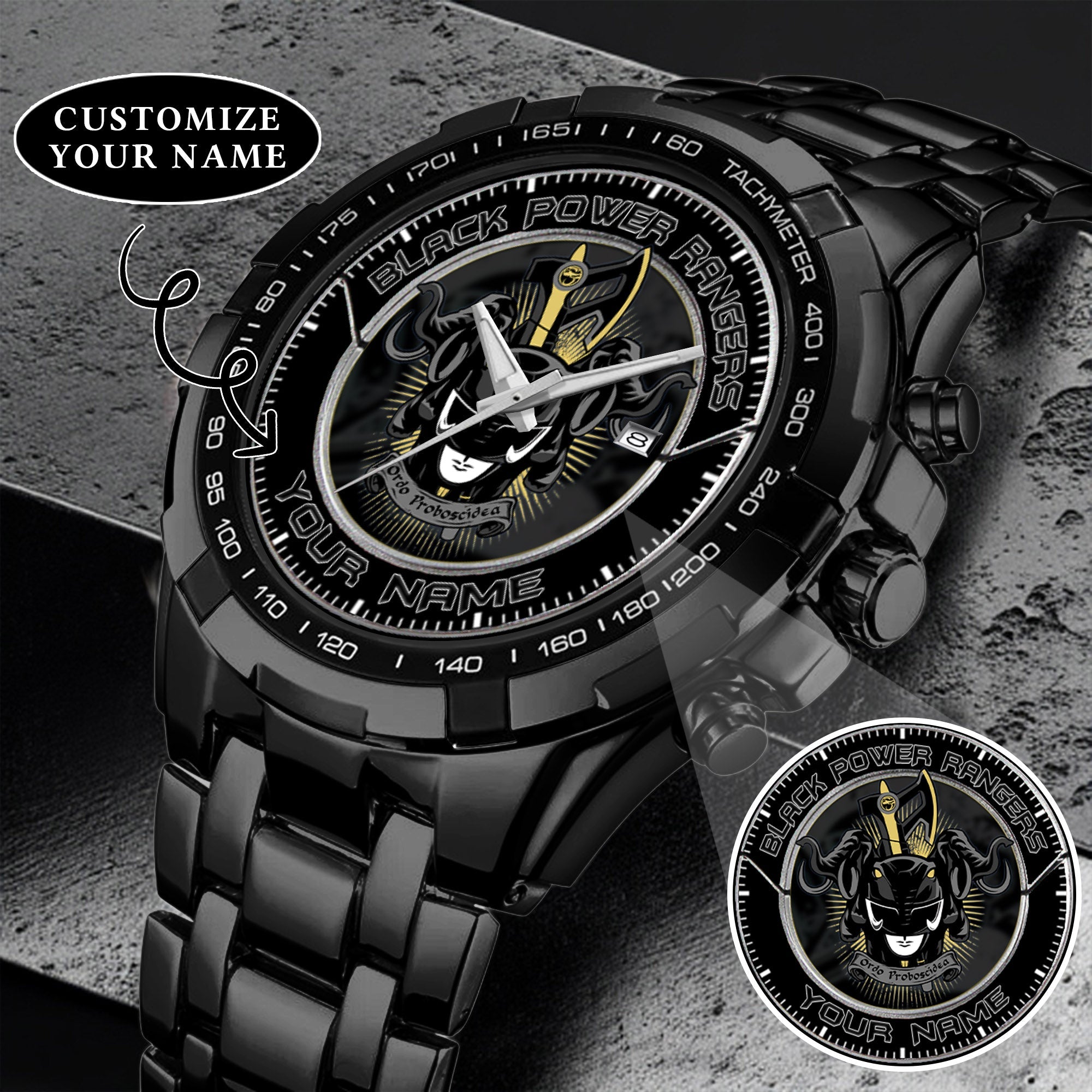 Mighty Morphin Power Rangers Mastodon Custom Name Watch