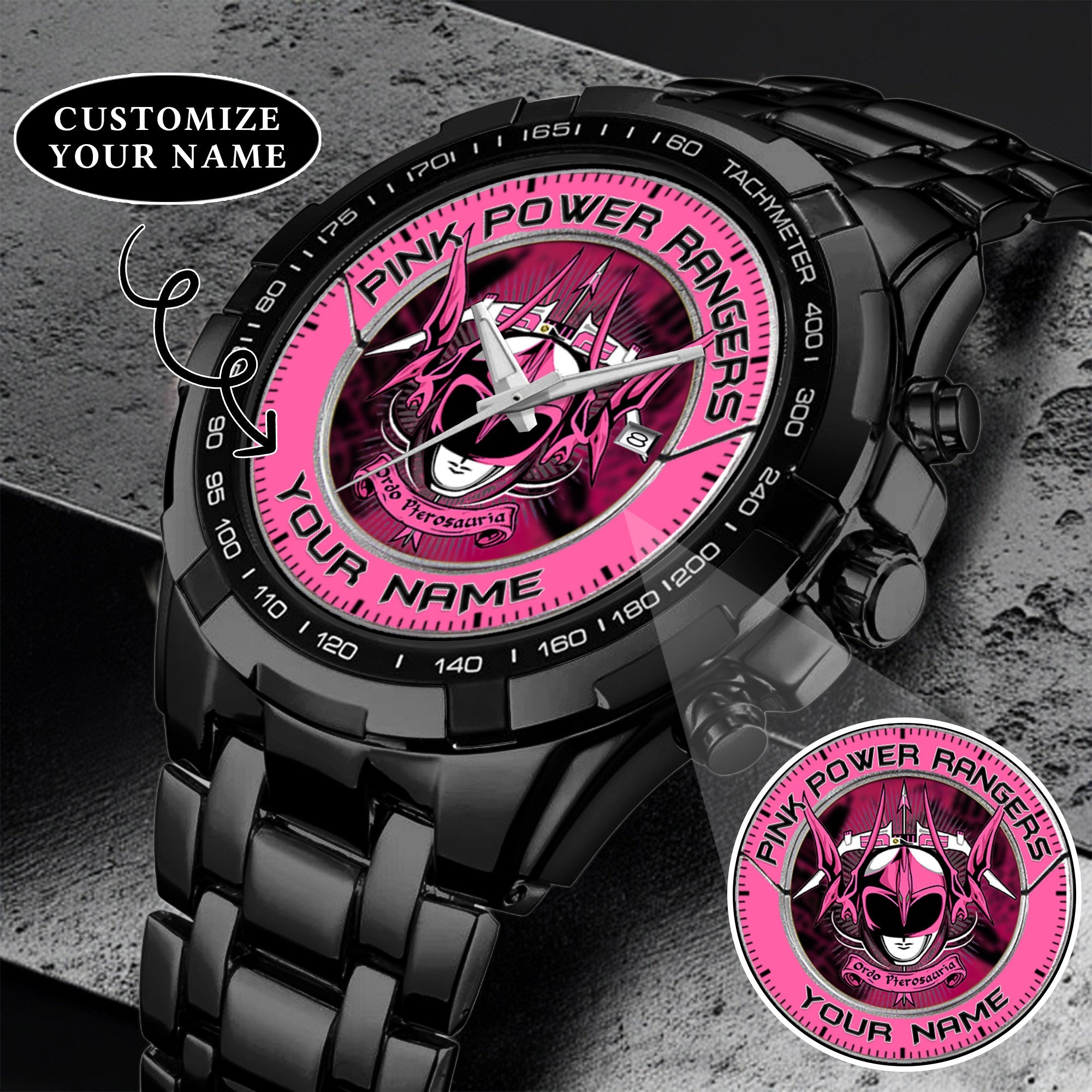 Mighty Morphin Power Rangers Pterodactyl Custom Name Watch