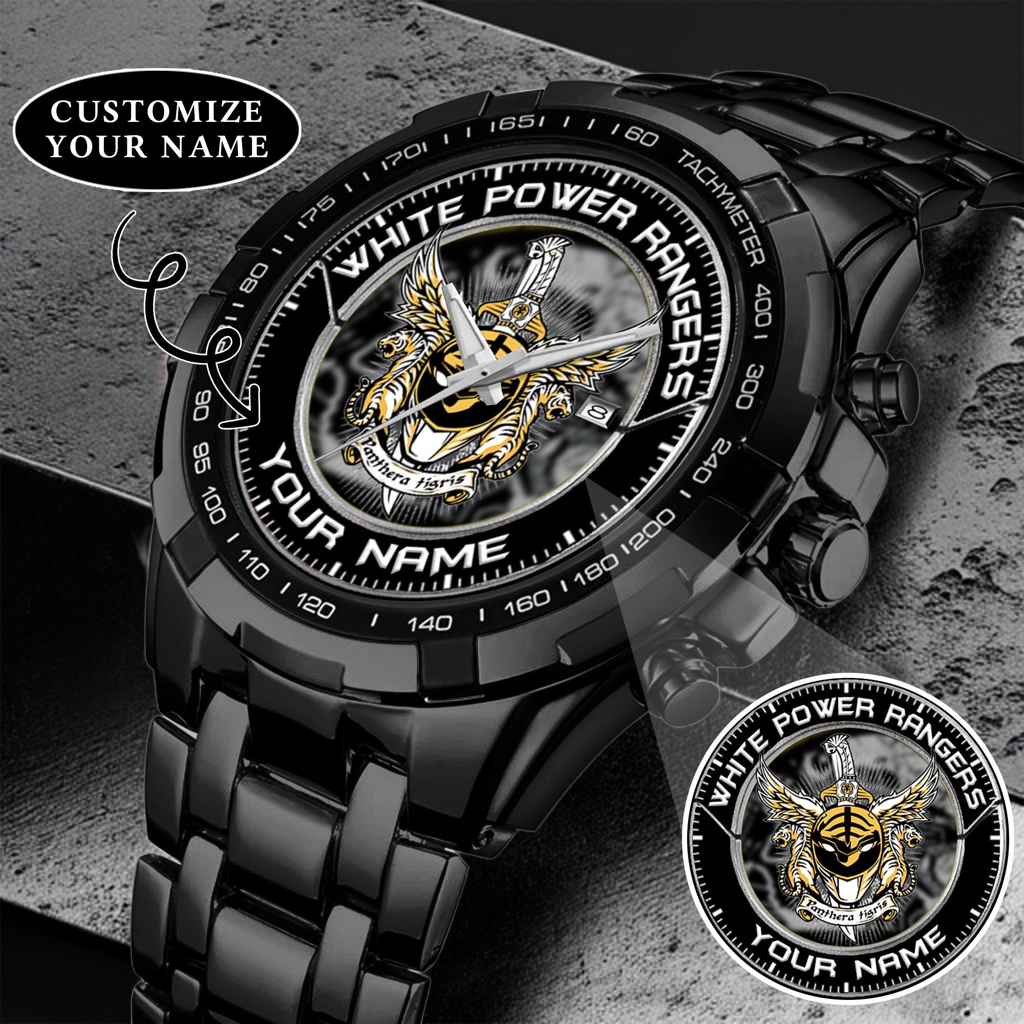 Mighty Morphin Power Rangers Tigerzord Custom Name Watch