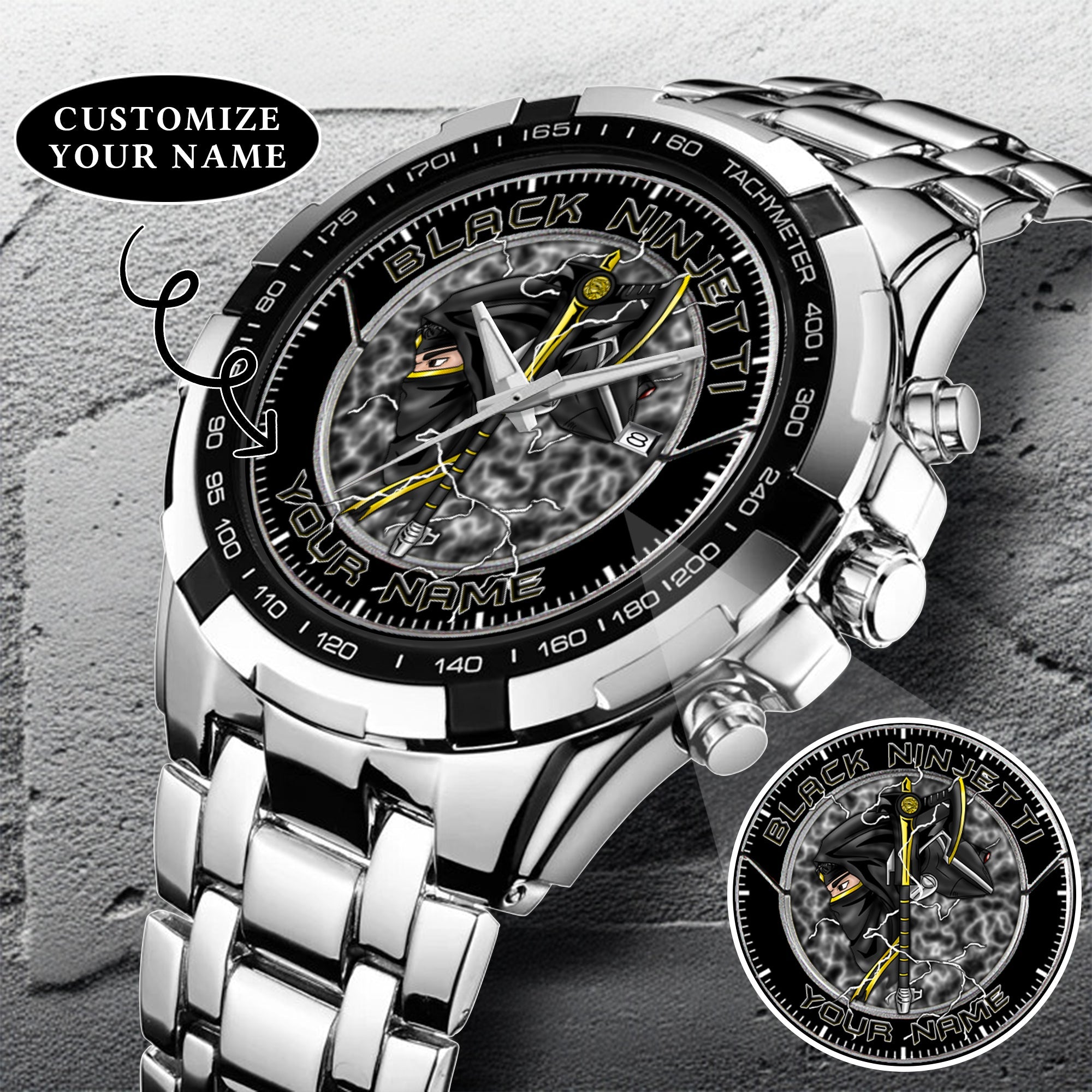 Power Rangers Black Ninjetti Personalized Watch