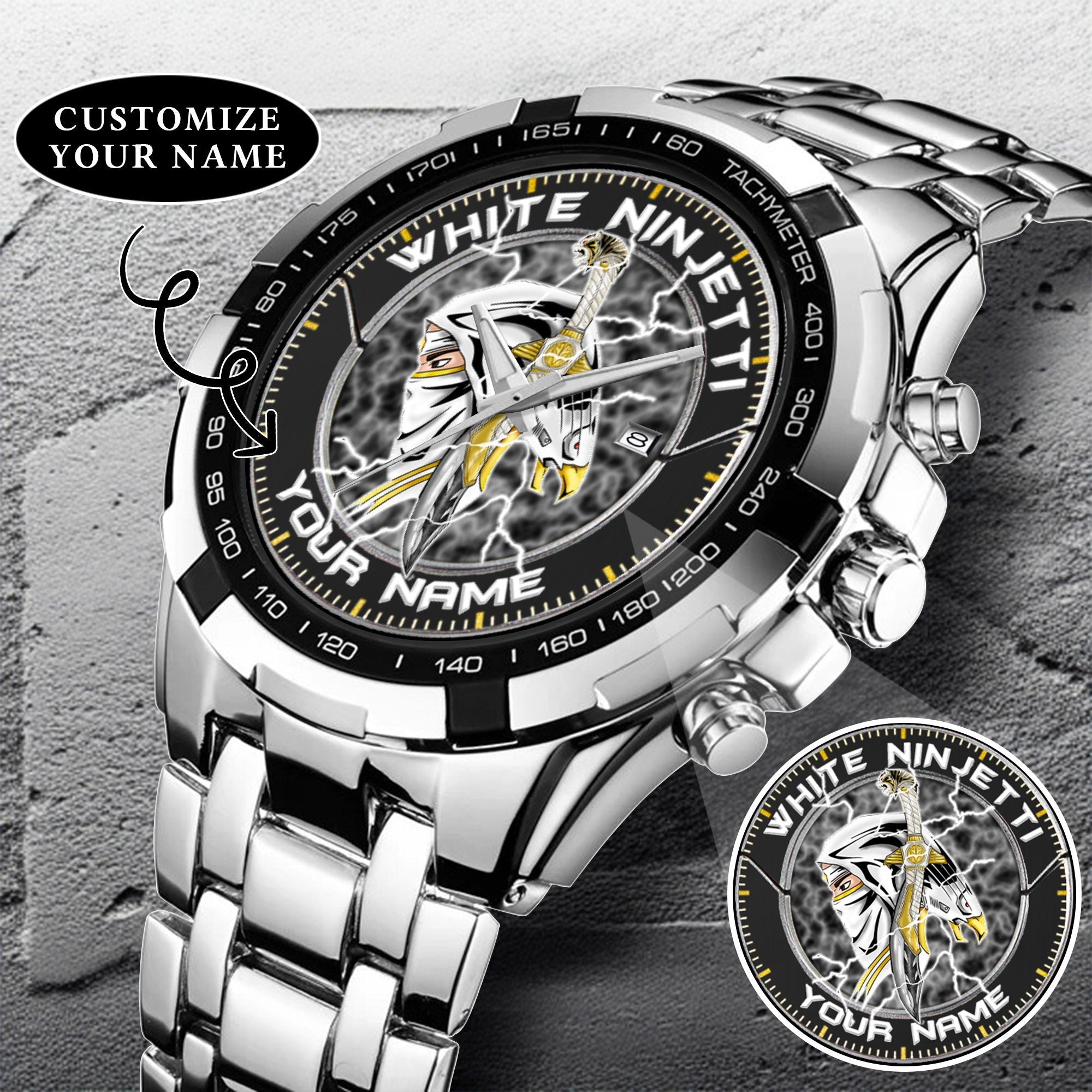 Power Rangers White Ninjetti Personalized Watch