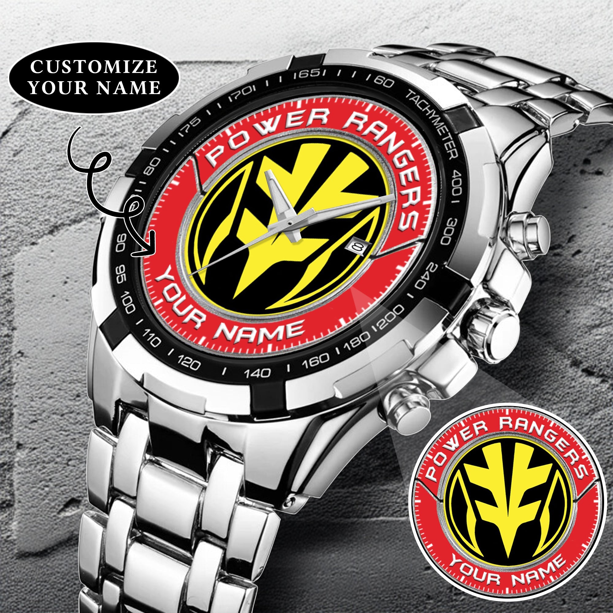 Mighty Morphin Power Rangers Tigerzord Custom Name Watch