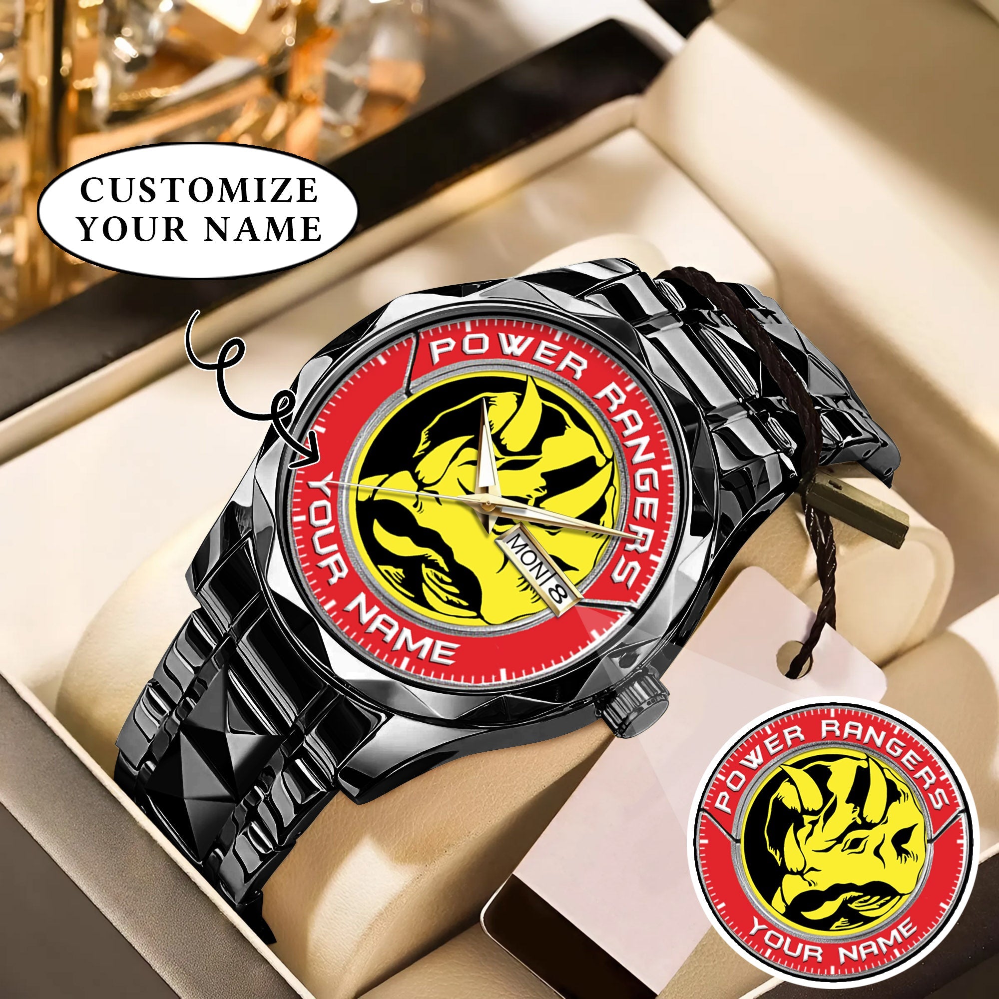 Mighty Morphin Power Rangers Triceratops Custom Name Watch
