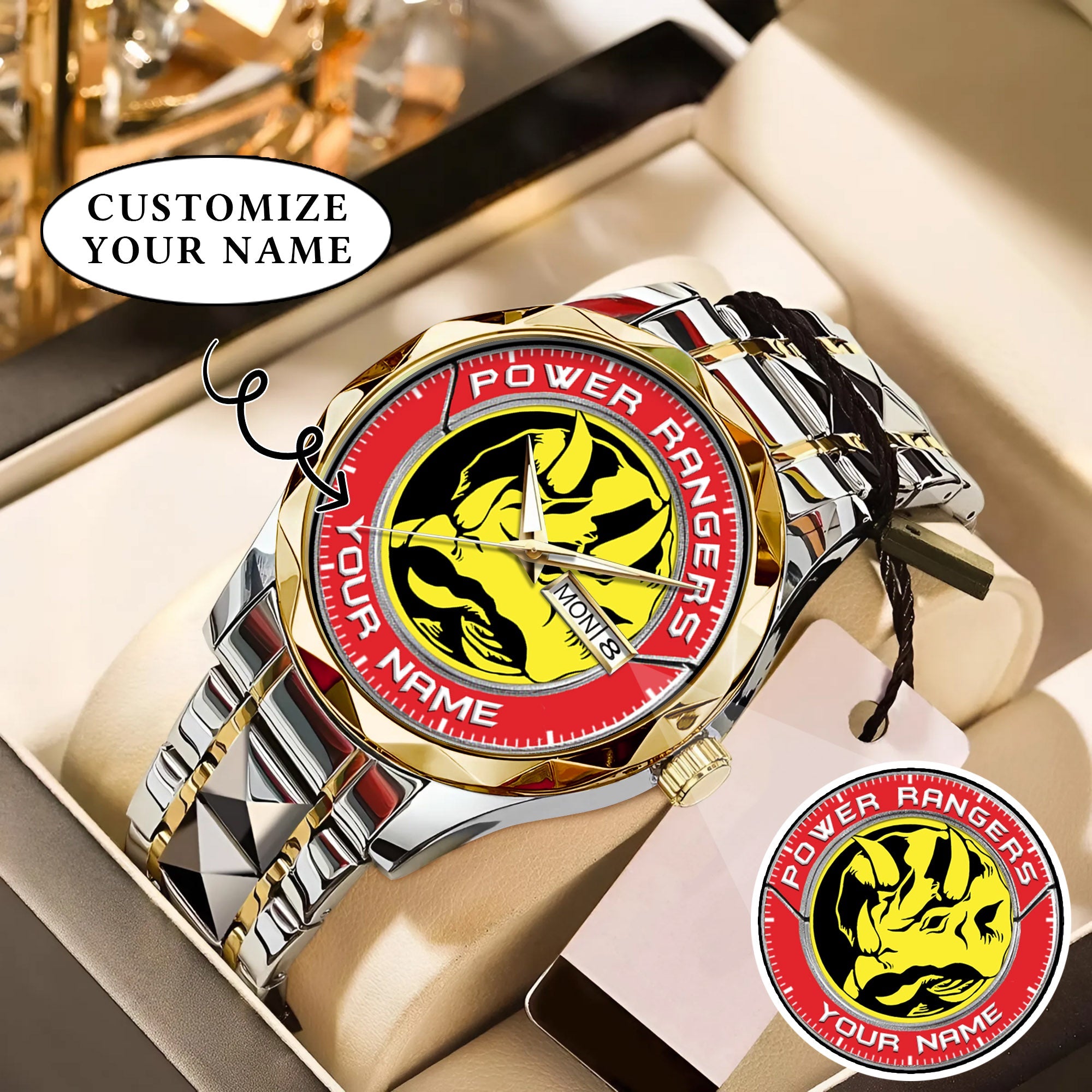 Mighty Morphin Power Rangers Triceratops Custom Name Watch