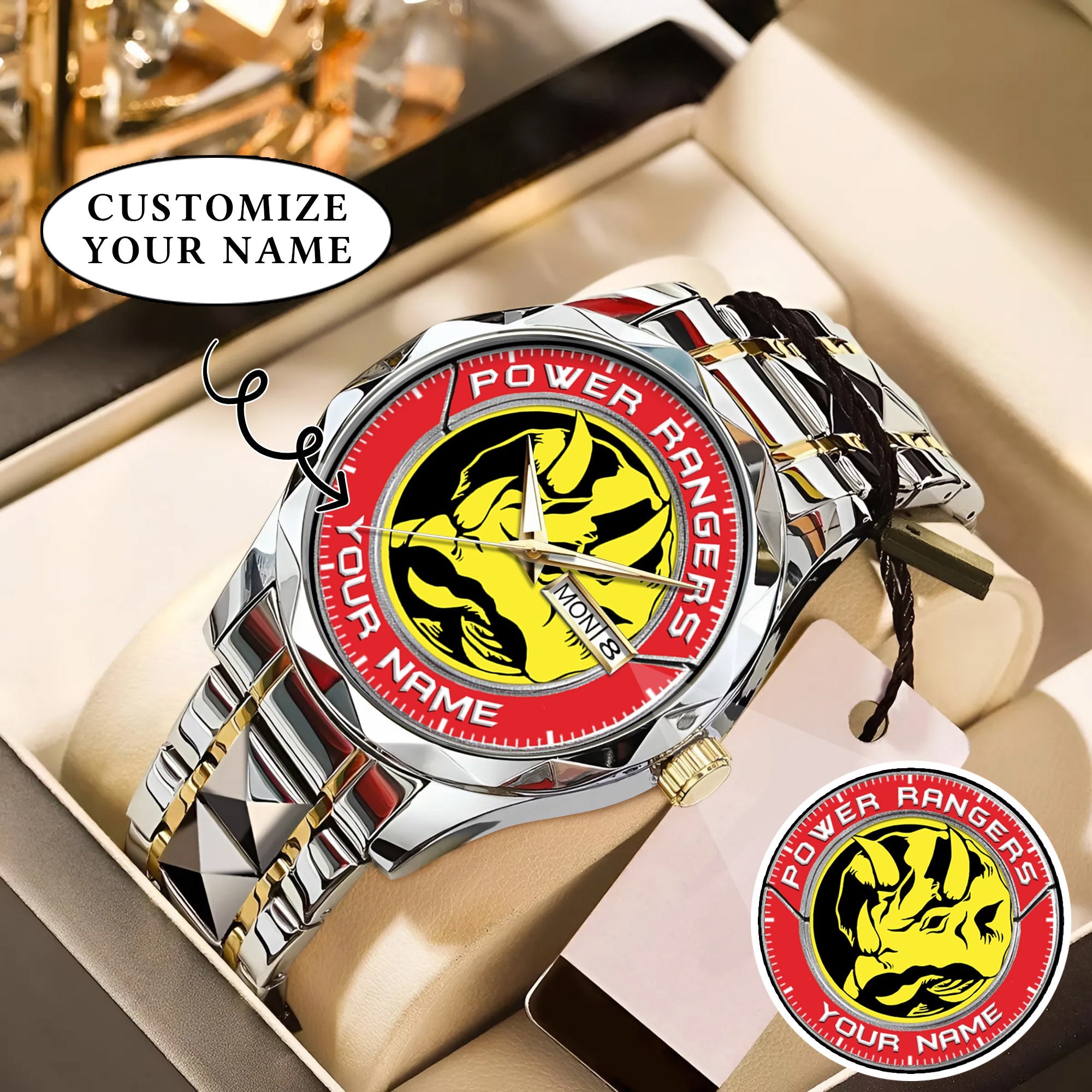Mighty Morphin Power Rangers Triceratops Custom Name Watch